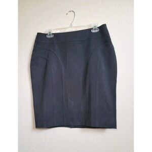 Centre Ville Paris Pencil Mini Skirt Womens Black Seam Accent Business Ladies 12